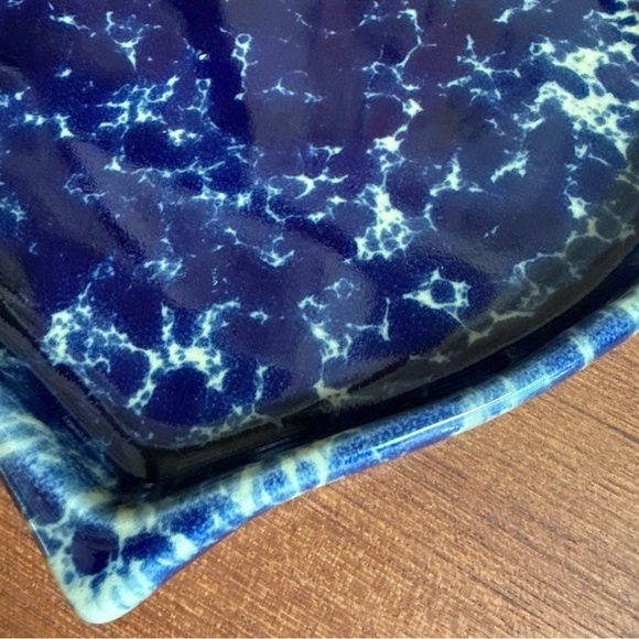 Vintage Bennington Potters bistro Heart plate pottery marked 1897 blue Marked - Picture 4 of 7